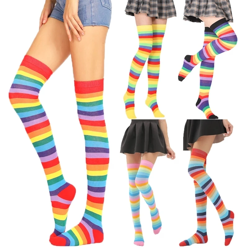 Custom Logo Rainbow Chicken Paws Feet Socks Women′ S Long Socks Funny Cartoon Cotton Creative Chicken Leg Claw Ladies 3D Print Above Knee High Socks