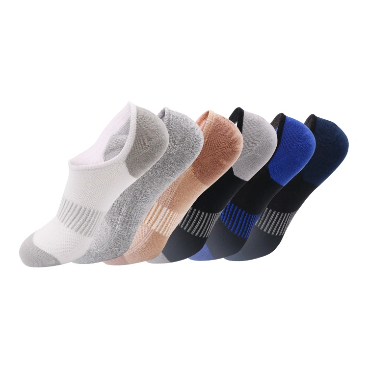 Invisible Socks Men Summer Boat Socks Cotton Sweat-Absorbing Breathable Socks Men Solid Color Shallow Mouth Socks Silicone Non-Slip