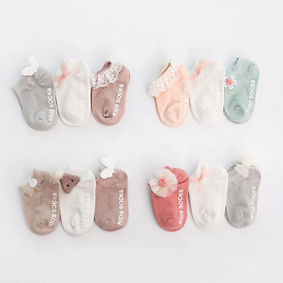 Neue Stil Baby Einfarbig Gestreiften Strümpfe Reine Baumwolle Nicht-Slip Blase Mund Baby Bogen MITTLEREN Rohr Socken Großhandel