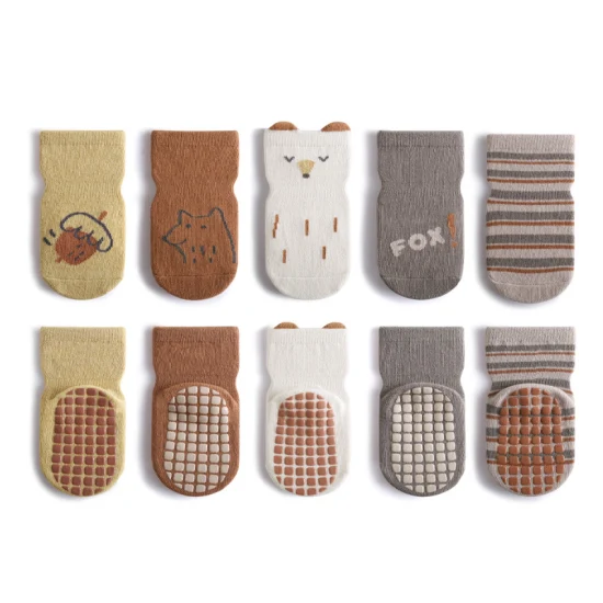 Großhandel Baumwolle Custom Fashion Bequeme rutschfeste Bodenkinder Niedliche Tierbabysocken