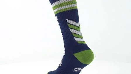 Modische, preiswerte, farbige Jacquard-Socken, Sport-Sport-Socken mit mittlerer Wade und geripptem Rundhalsausschnitt