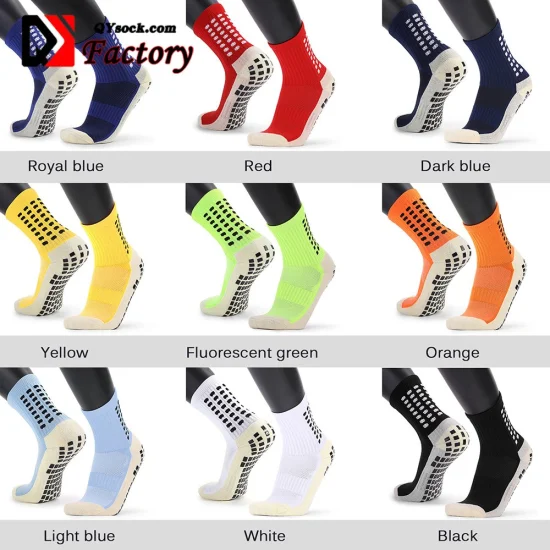 Großhandel Anti-Rutsch-Fußball-Männer-Baumwoll-Basketball-Rugby-Sport-Crew-Fußball-Grip-Socken