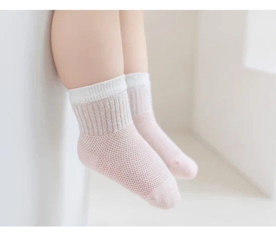 Kindersocken Sommer-Baby-Schlauchsocken ohne Knochen, einfarbig, lockerer Mund, Baumwolle, Fabrik-Direktverkauf