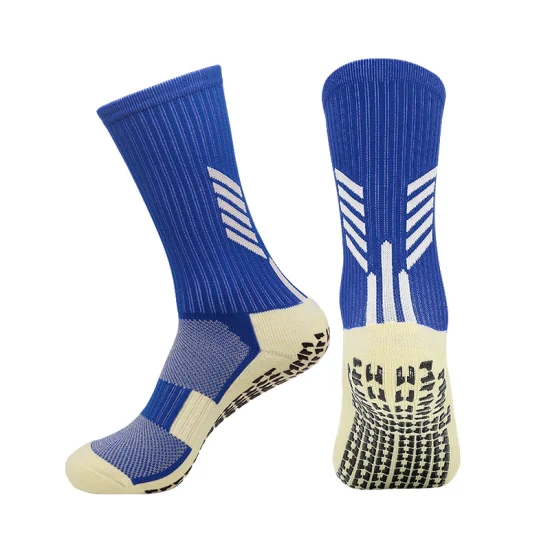 Großhandel Sport Unisex Fußball Fußball Anti-Rutsch-Grip Crew Baumwollsocken Anti-Rutsch-Fußball Männer Baumwolle Basketball Rugby Sport Crew Fußball Grip Socken