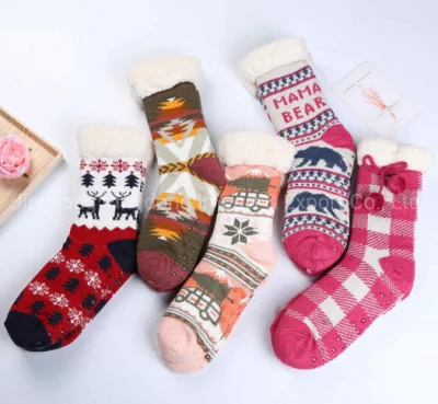 Weiche, gemütliche Wintersocken für Damen, Heimsocken, Bodensocken, Fleece-gefütterte Sherpa-Socken im Großhandel