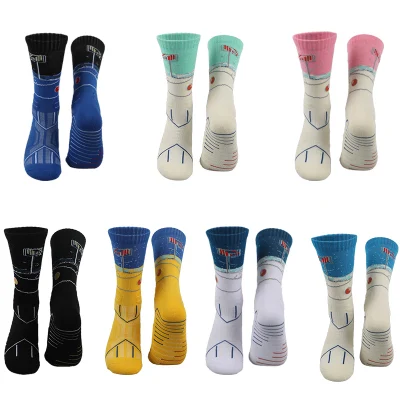 Liou Wholesale Herren-Fleece-Socken aus Fleece, individuell gestrickt, bestickt, Basketball-Crew-Socken, Sport, Radfahren, Frottee-Socken mit Logo